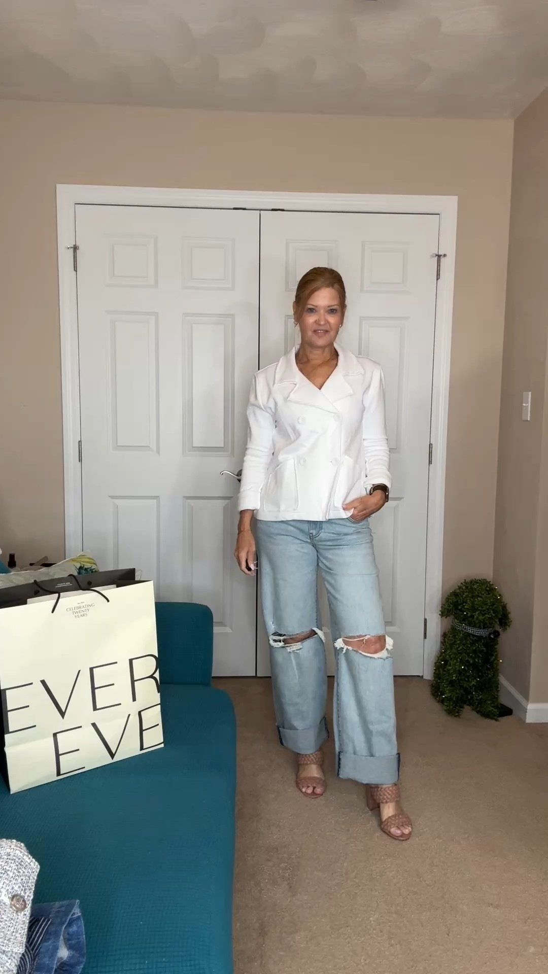 Spring white!💜
#evereve
#springstyle

#LTKStyleTip #LTKOver40 #LTKSeasonal