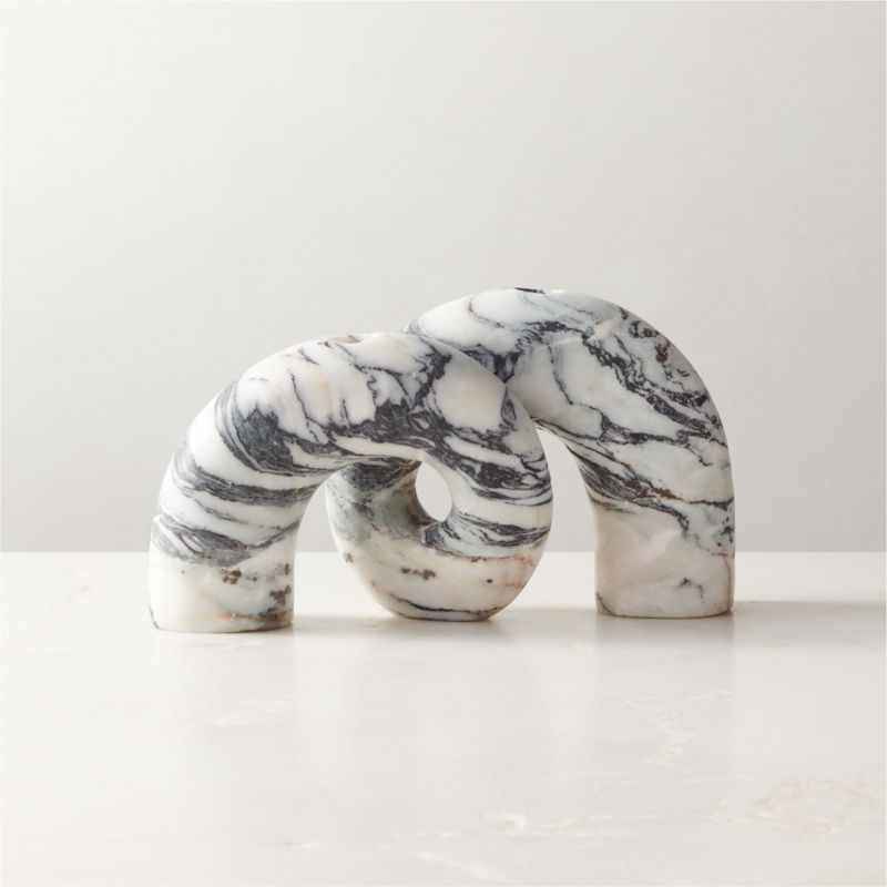 Curvature Marble Taper Candle Holder | CB2 | CB2