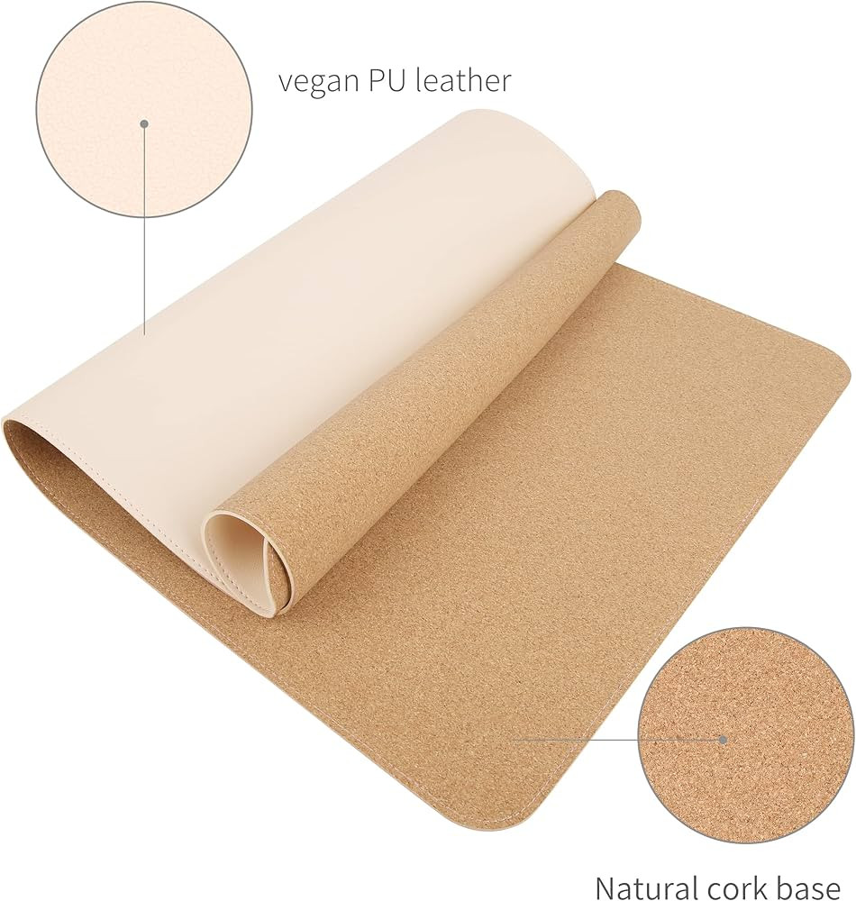 RENMTURE Dual-Sided Desk Pad, Natural Cork & PU Leather Large Mouse mats for Office and Home Work... | Amazon (US)