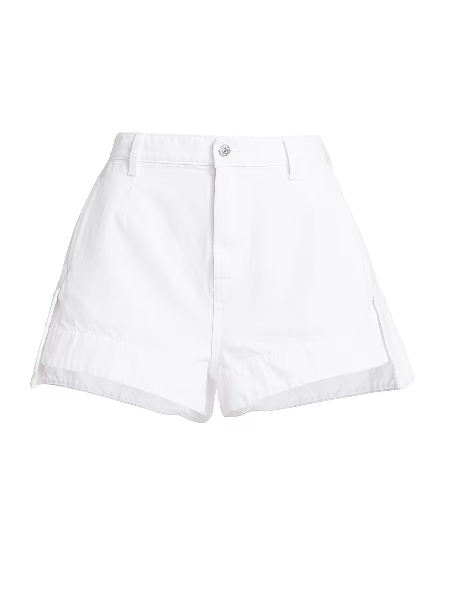 Women's Tailored Slouch Denim Shorts - Brilliant White - Size 29 | Saks Fifth Avenue