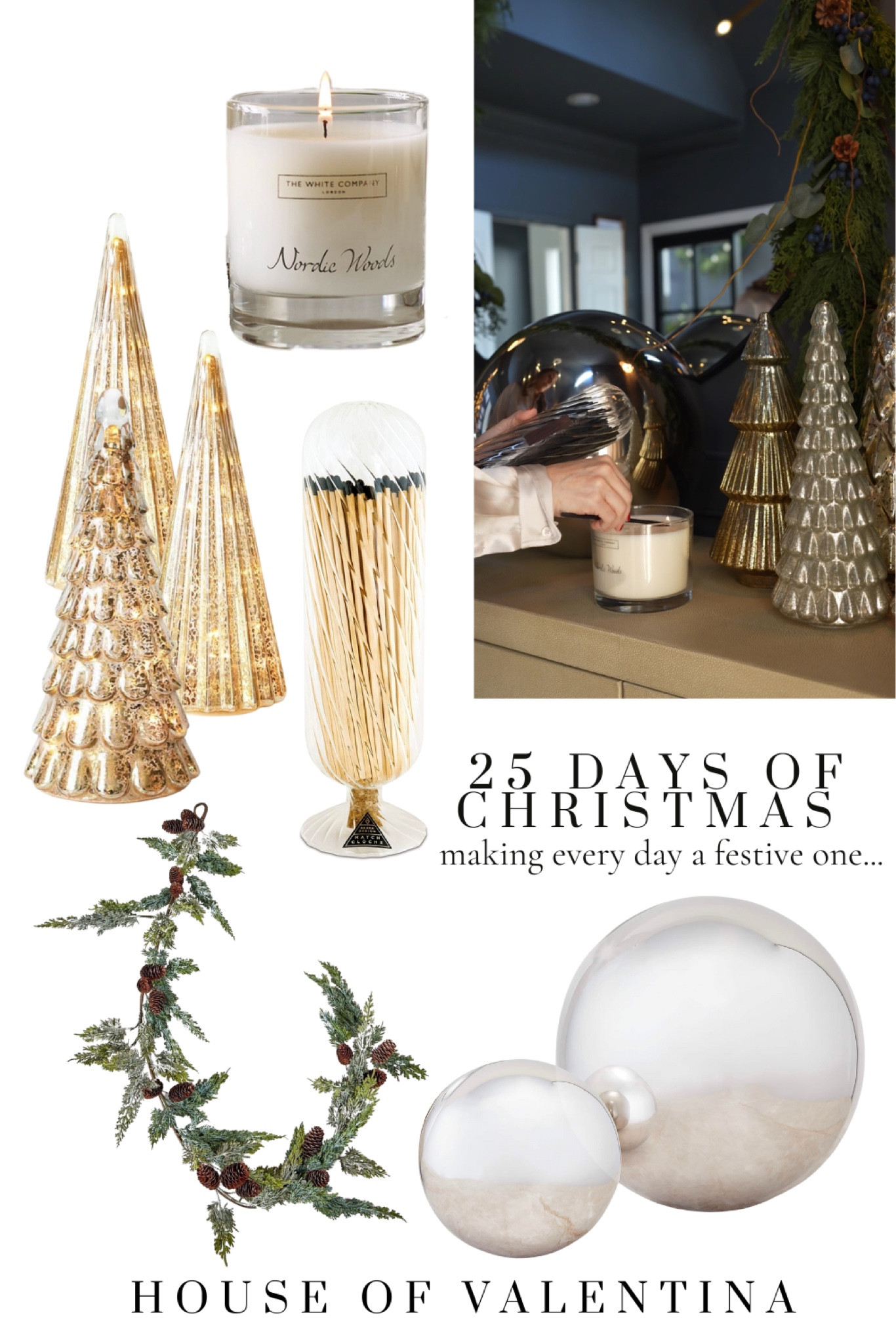 Happy December 1st! This year we will be doing a 25 day advent countdown to Christmas here on instagram. Each day will be filled with a little surprise to keep us inspired and joyful during the festive season! To begin the countdown, we wanted to start with one of our favorite traditions and that is lighting a candle. While the darkness sets in earlier and earlier, there is something so beautiful and heart warming about candle light. It’s like a balm to the spirit and with it’s little spark, a sense of warmth, coziness, and comfort. This year my favorite fragrance is Nordic Woods. It has a woody and fresh scent with notes of Eucalyptus, Birchwood and Amber. It truly brings the warmth of fire and light into any space! xxV

#LTKHoliday #LTKSeasonal #LTKGiftGuide