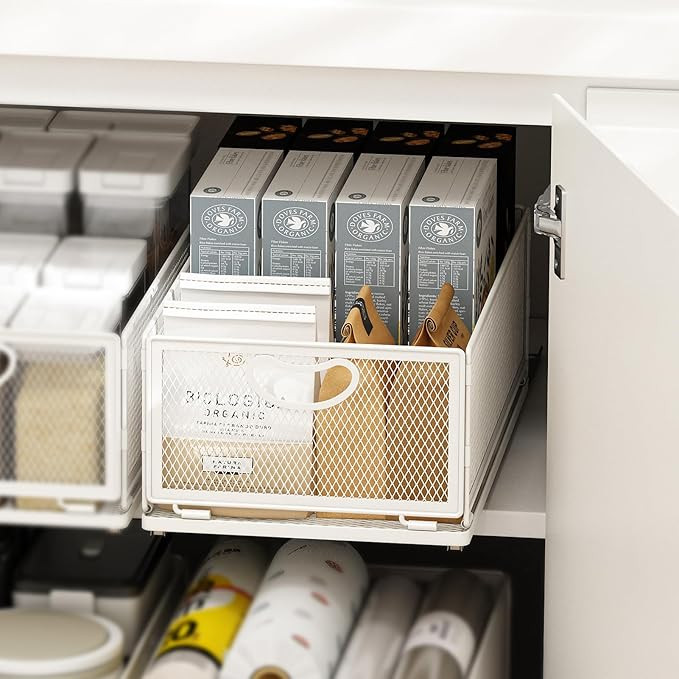 Pull Out Cabinet Organizer,Metal Carbon Stell and Silent sliding Design,Heavy Duty Cabinet Slide ... | Amazon (US)