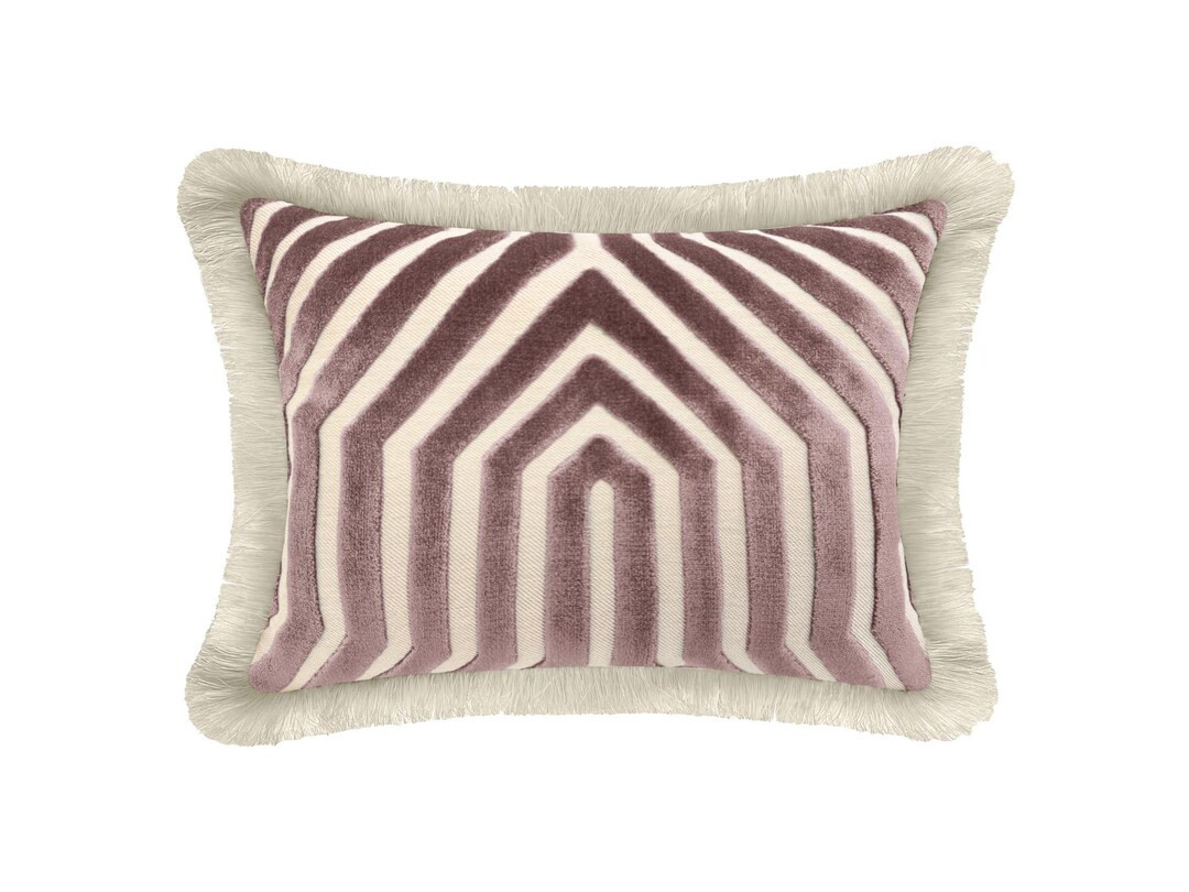 The Mini : Vanderbilt // Lilac + Fringe | Designer Fabric | Cut Velvet | Purple Throw Pillow | - ... | Etsy (US)