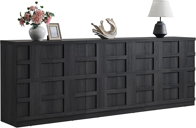 VividVibe Sideboard Buffet Cabinet with Storage, 93.9”Large 3D Woven Texture Credenza with 6 Do... | Amazon (US)