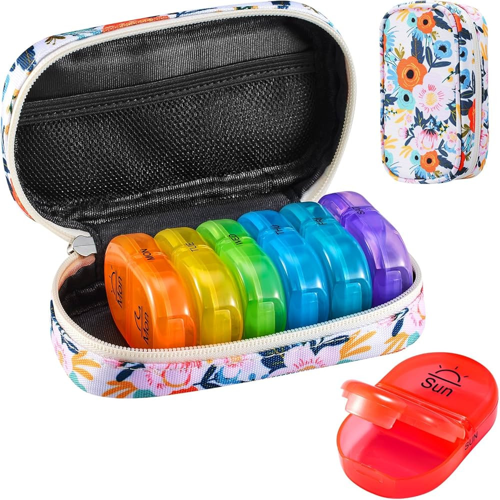 Serfeymi Weekly Pill Organizer 2 Times a Day Medicine Organizer AM PM Rainbow Pill Box 7 Day Pill... | Amazon (CA)