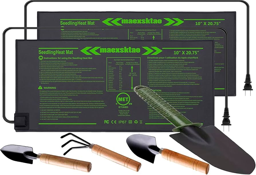 Seedling Heat Mat 10" x 20.75", IP67 Waterproof Hydroponic Heating Mat, Seed Plant Propagation Ma... | Amazon (US)