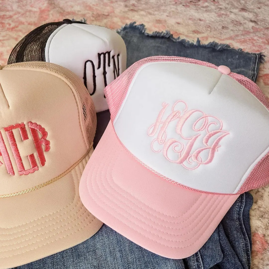 Monogram Trucker Hat, Custom Trucker Hat for Women, Cute Trucker Hat - Etsy | Etsy (US)