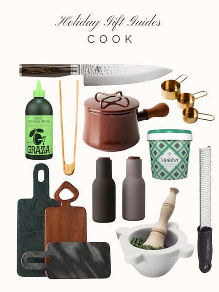 The best kitchen tools for the cook! A chefs knife is a must, this tub of Maldon sea salt will last you all year and this sauce pan from food 52 are all great options! 

#LTKHoliday #LTKGiftGuide