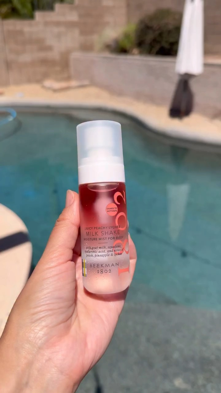 POV: you finally found a body mist that makes your skin glow AND smells like the perfect summer vacation. 🍑✨

I received the new Juicy Peachy Lychee Milk Shake Moisture Mist from @beekman1802 and I’m obsessed with how hydrated and radiant my skin looks after using it.

The scent has notes of peach nectar, pineapple, lychee, coconut, and warm vanilla and the formula feels so lightweight with zero sticky residue.

Plus it’s packed with goat milk, hyaluronic acid, squalane, and botanical oils to nourish your skin barrier while giving that glowy dolphin skin finish. ☀️

#LTKselfcare #LTKSeasonal #LTKBeauty