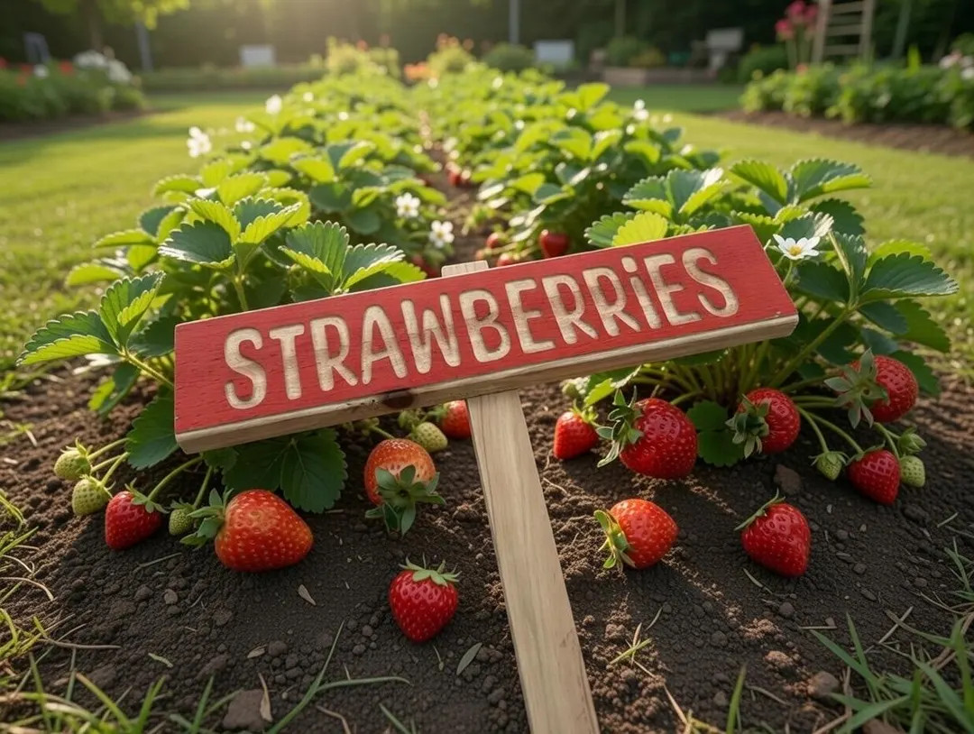 Strawberry Garden Marker | Eco-friendly Cedar Wood Sign With Stake - Etsy | Etsy (US)