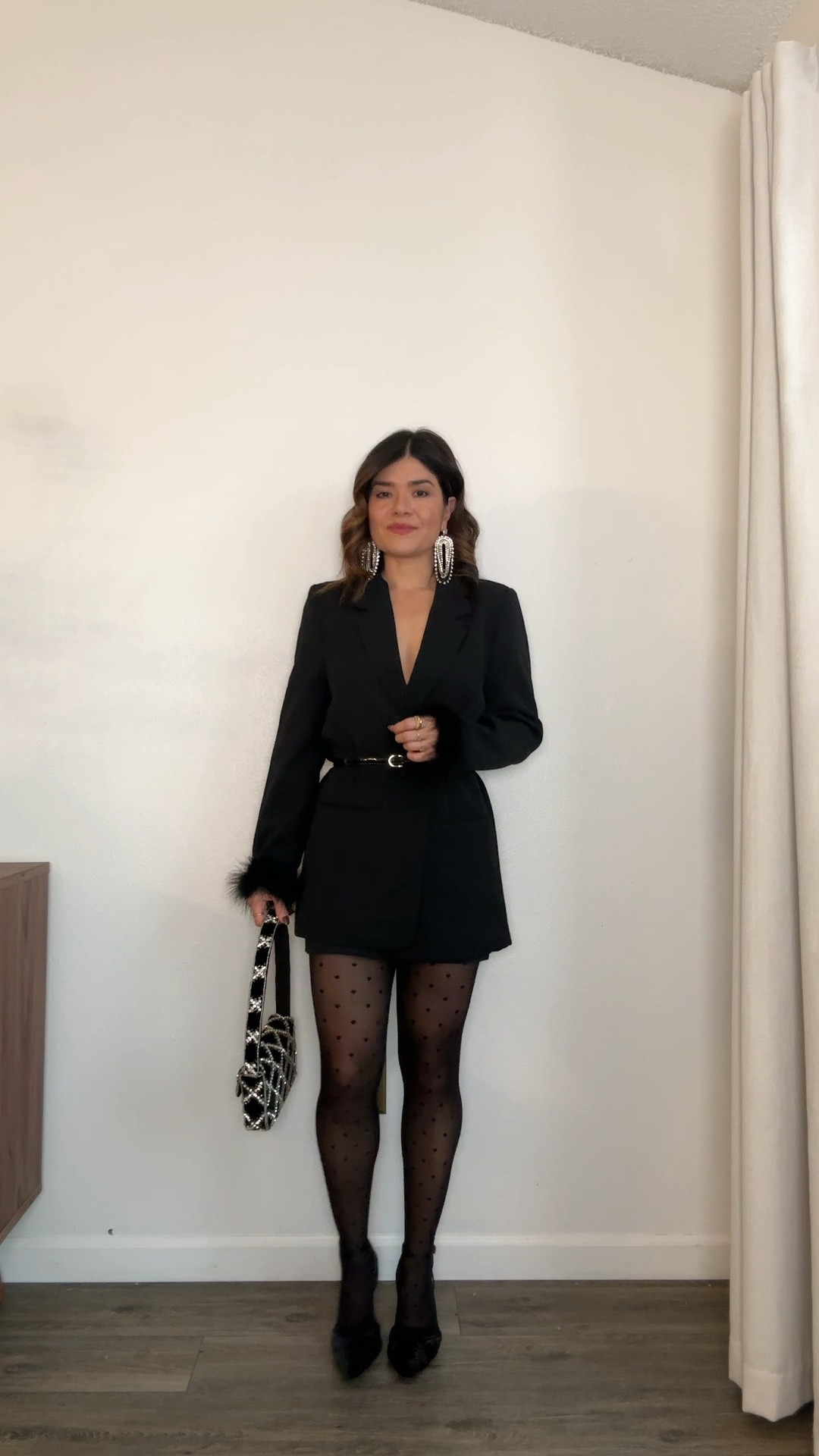 Loving this total black look for the holidays! 
Blazer size xs
Skirt size 2
Tights size xs/s

#LTKWatchNow #LTKCyberWeek #LTKHoliday