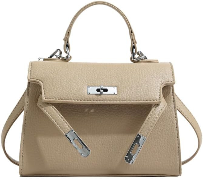 Bag Women's Kelly Bag High-end Light Luxury Niche Soft Leather Crossbody Bag Underarm Bag-Khaki | Amazon (US)