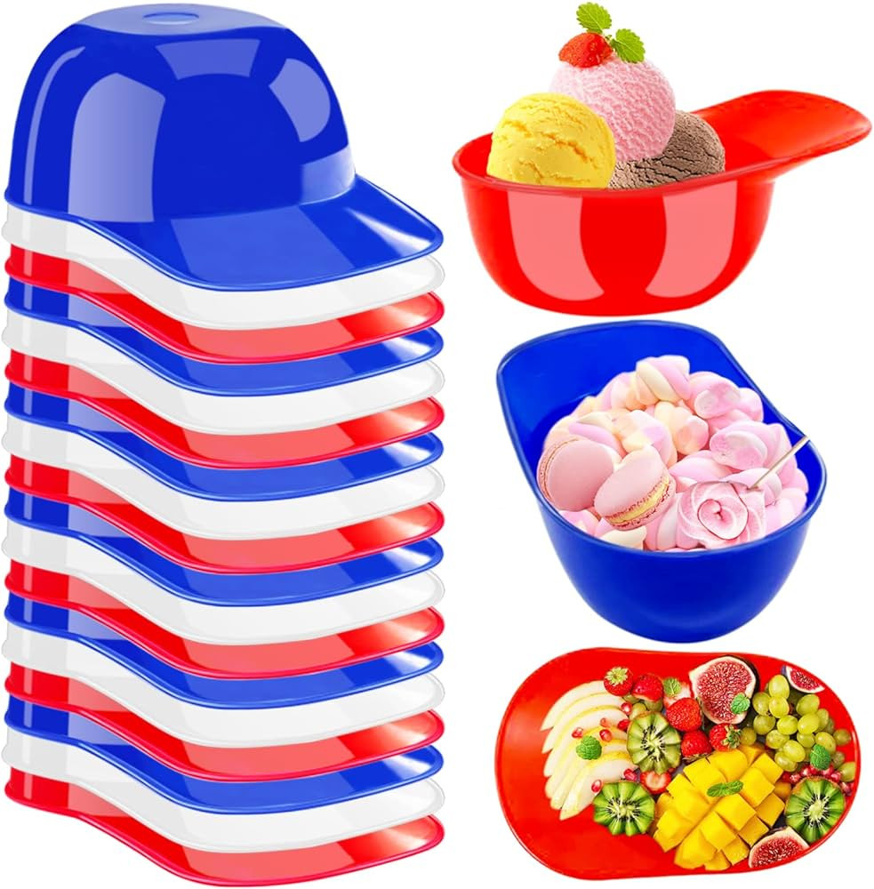 24 Pack Plastic Baseball Helmet Bowl,Mini Ice Cream Dessert Baseball Cap Bowls,Party Snack Cups f... | Amazon (US)