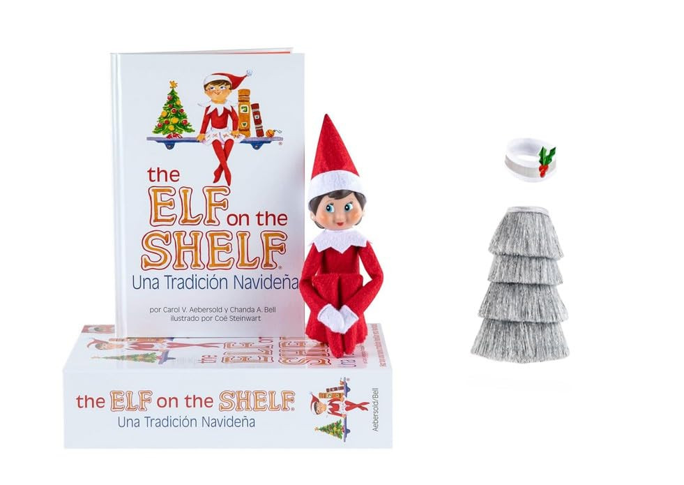 The Elf on the Shelf Blue Eyed Girl with Claus Couture Tiny Tinsel Dress | Amazon (US)