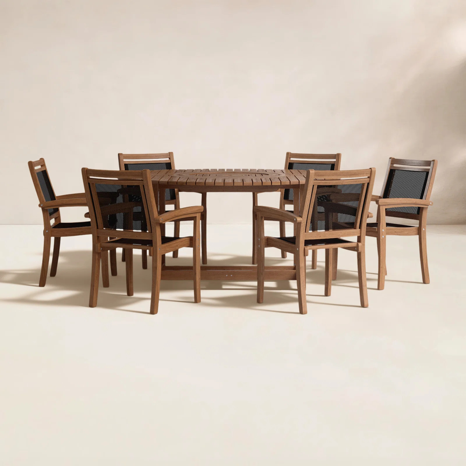 Fleur 63'' Round 6 - Person Outdoor Dining Set | Birch Lane