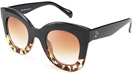 FEISEDY Retro Oversized Square Horn Sunglasses Semi Cat Eye Butterfly Glass Big Thick Bold Frame ... | Amazon (US)