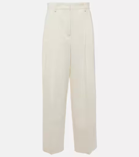 High-rise silk and cotton wide-leg pants | Mytheresa (UK)