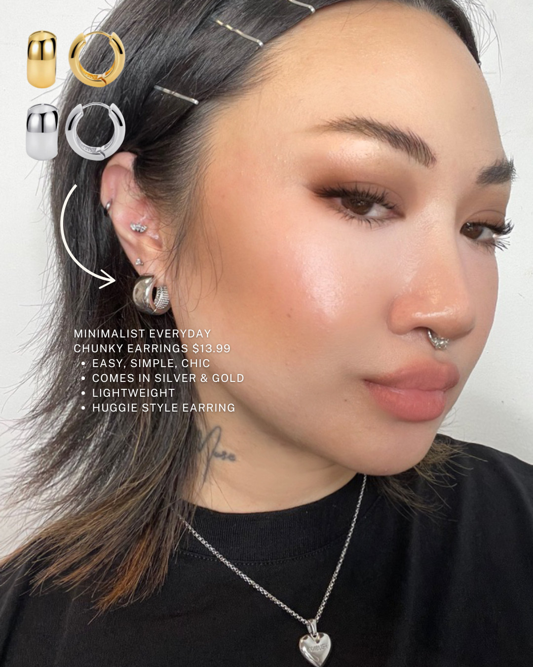 I should've found these sooner! I love how affordable earrings can be and these are the perfect chunky minimalist hoop earring size for daily wear to work, vacation, anything really. Doesn't tarnish and the material is not too flimsy or cheap. Worth it. They also have other super cute affordable chunky earrings to choose from that comes in gold or silver! #chunkyearrings #minimalistjewelry #affordableearrings 

 #LTKSpringSale #LTKSaleAlert #LTKFindsUnder50