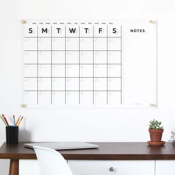 Acrylic Calendar With Side Notes for Wall | Etsy | Etsy (US)