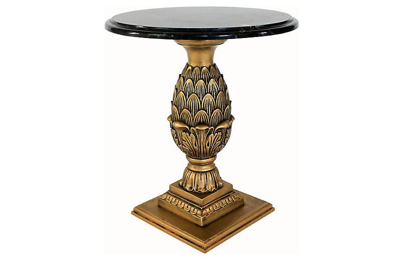 Marble-Top Pineapple Side Table - I Dream in Vintage | One Kings Lane