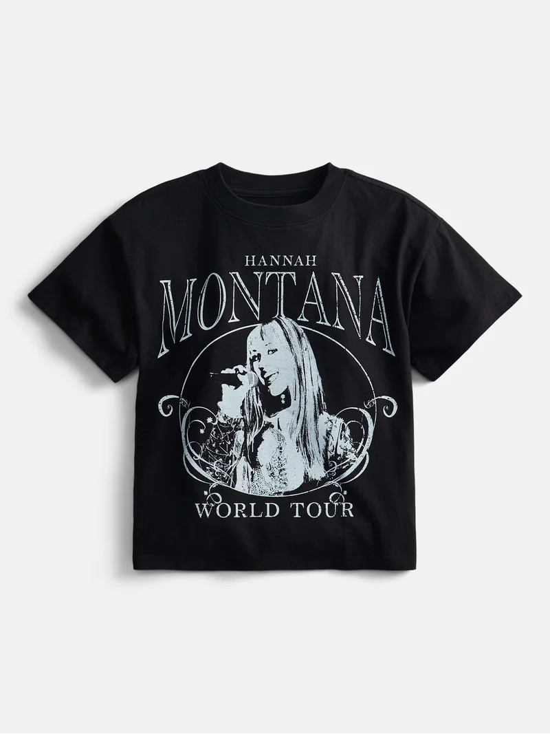 Weekend Academy Girls Disney Hannah Montana Graphic Tee with Short Sleeves, Sizes 4-18 | Walmart (US)