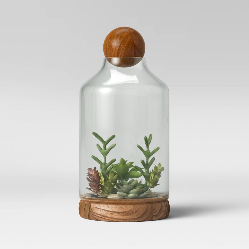 Recycled Glass/Wood Terrarium Blue - Smith & Hawken™ | Target