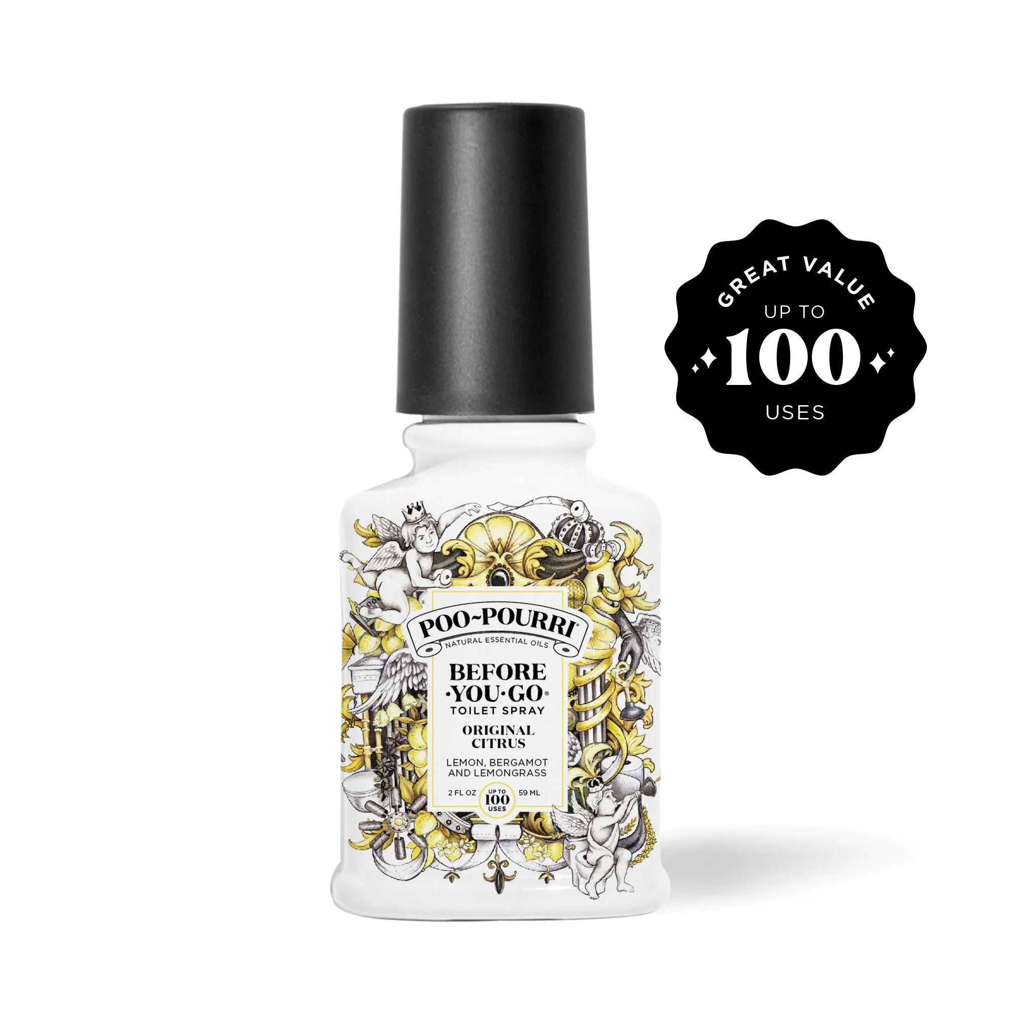 Poo~Pourri Original Citrus , Lemon + Bergamot + Lemongrass Before-You-Go Toilet Spray, 2 Oz | Walmart (US)