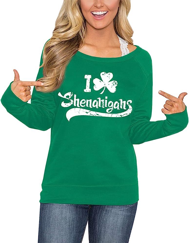 For G and PL Women's St. Patrick's Day Green Long Sleeve Sweatshirt | Amazon (US)
