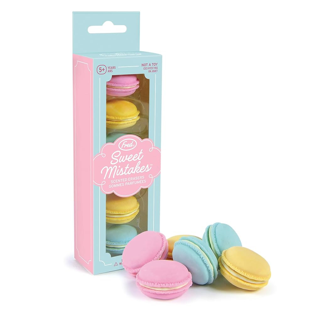 Genuine Fred Sweet Mistakes Macaron Erasers, Set of 6, Scented, Fun for School, Home, or Office | Amazon (US)