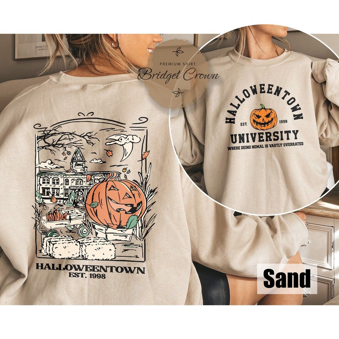 Halloweentown University Sweatshirt, Halloweentown Sweatshirt, Pumpkin Halloween Sweatshirt, Hall... | Etsy (US)