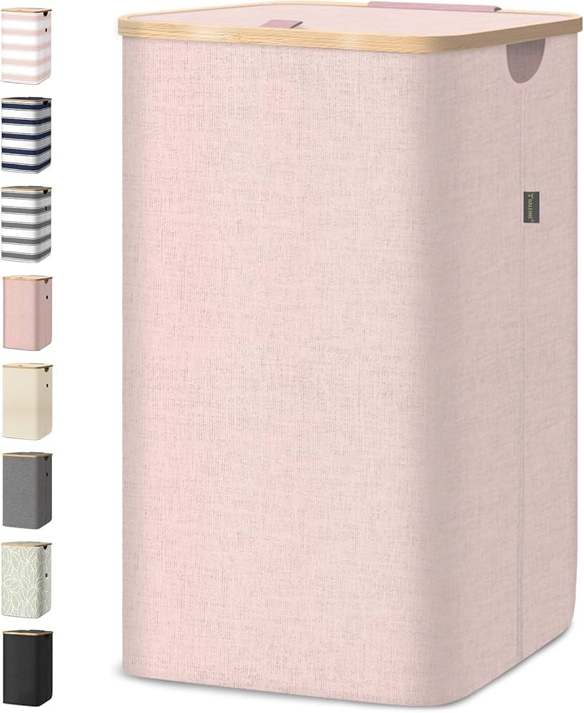 BALEINE Laundry Hamper with Lid, Tall Laundry Baskets with Bamboo Pull Handles, Large Laundry Bin... | Amazon (US)