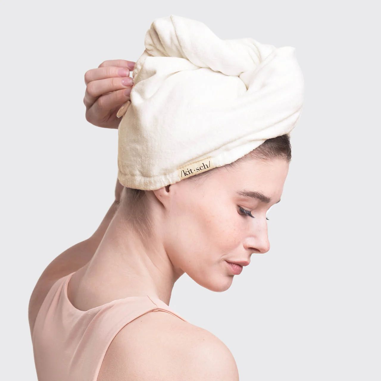 Eco-Friendly Hair Towel- Ivory | Kitsch