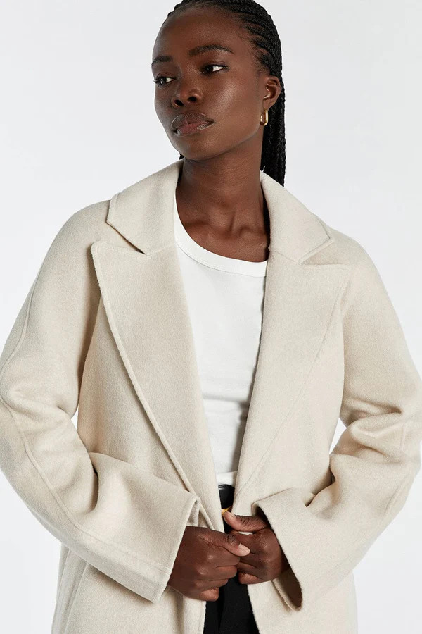MATILDA BONE WOOL FELT COAT | DISSH