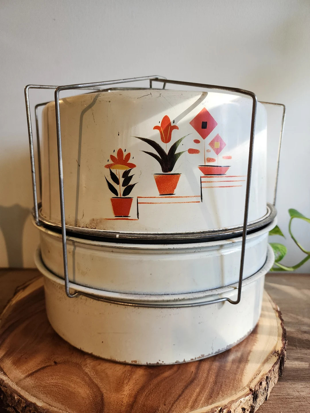 Vintage 6pc 3 Tiered Carlton Tin Cake/Pie Saver Carrier | Etsy (US)