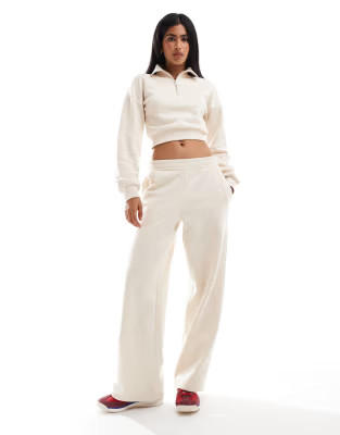 Miss Selfridge wide leg sweatpants in ecru - part of a set | ASOS (Global)