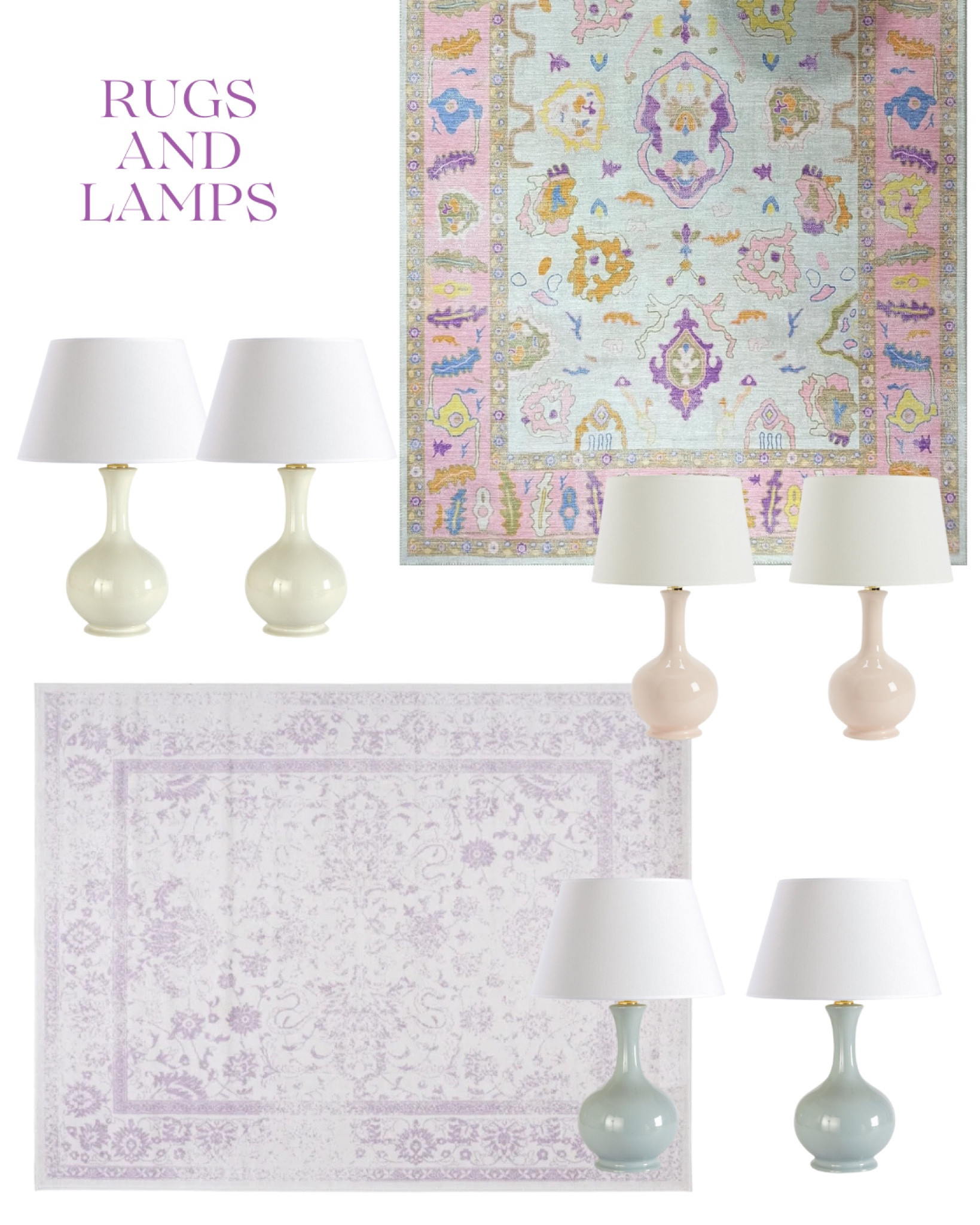 Modern oushak rug and gourd lamp 