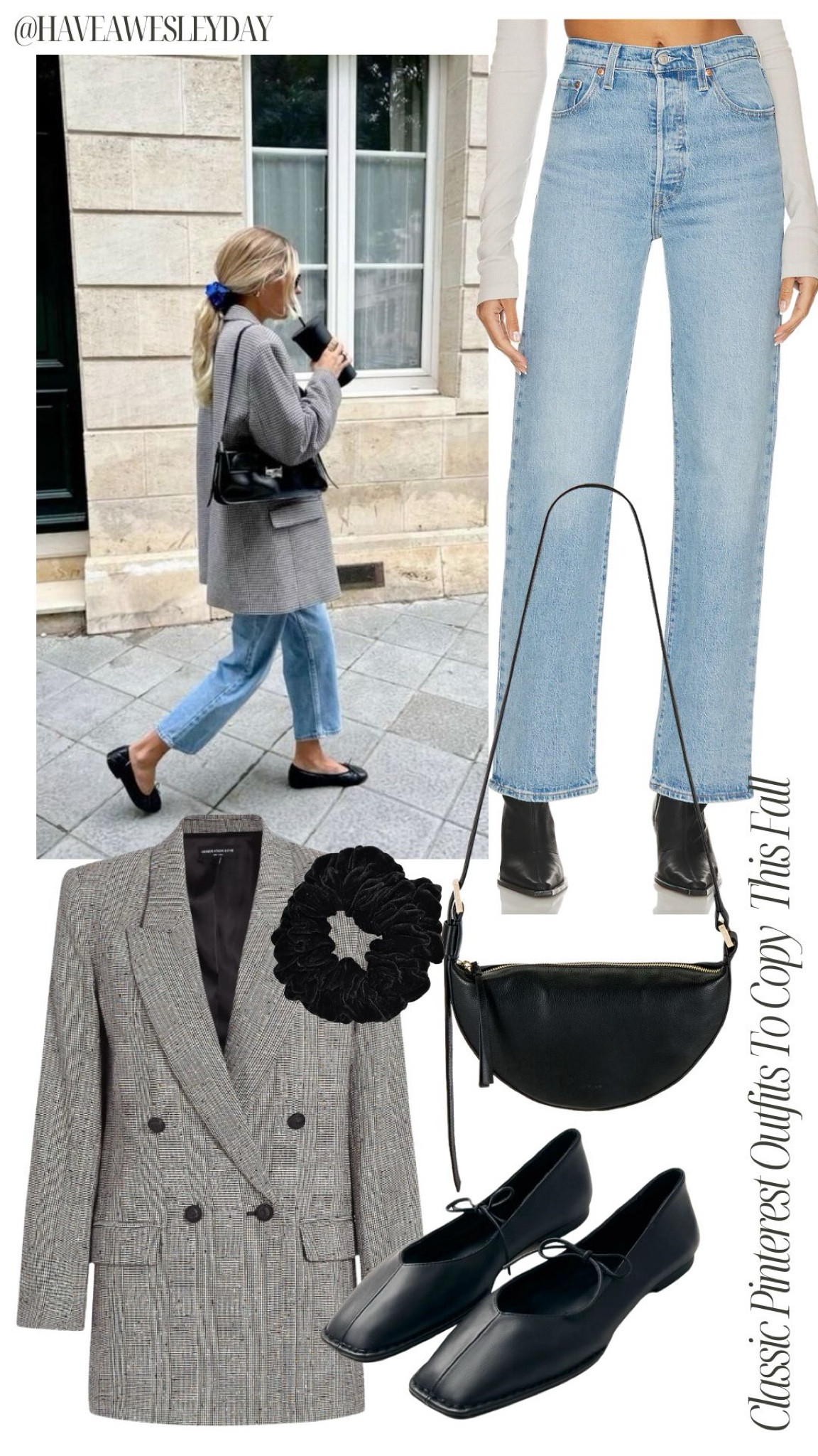 Classic Pinterest Outfits to Copy This Fall | oversized tweed blazer, classic straight leg jeans, black bag, ballet flats, hair scrunchie

Capsule wardrobe essentials, French girl style, fall outfit ideas, fall trends, European style, chic office outfit ideas, fall work wardrobe 

#LTKWorkwear #LTKSeasonal #LTKStyleTip