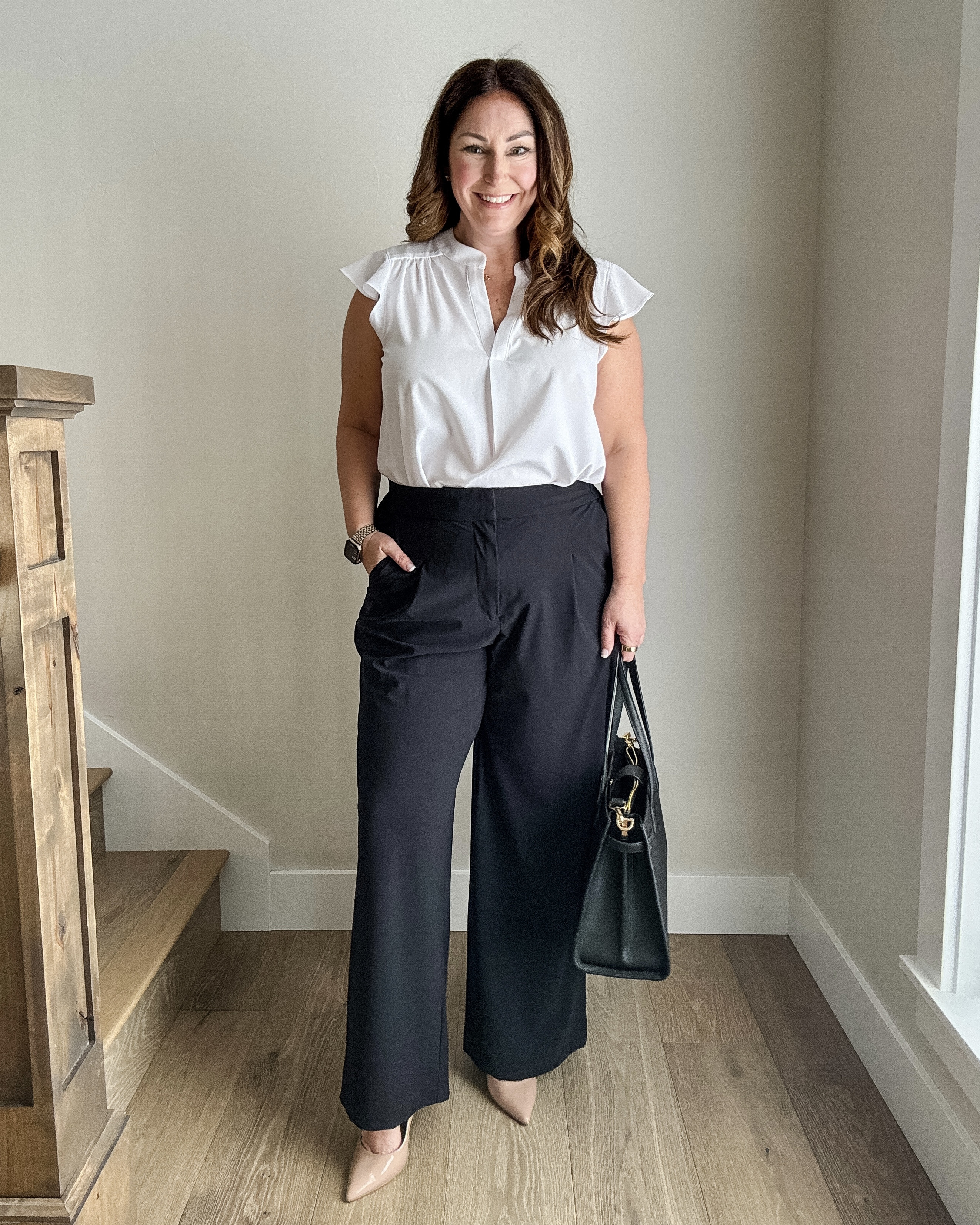 White flutter sleeve blouse with black wide leg pants – simple and sleek
// Top in L, pants in size 14 

 

#LTKMidsize #LTKFindsUnder50 #LTKWorkwear
