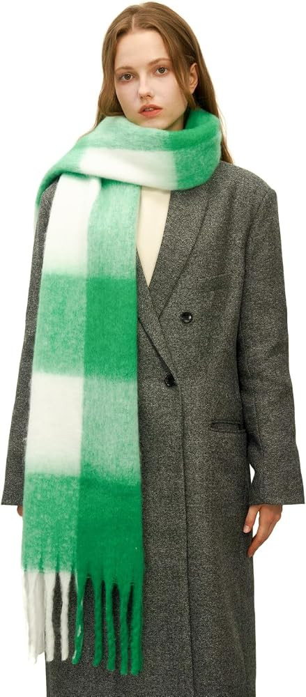 SUNDSGT Winter Scarf for Women Cold Weather Plaid Scarf Soft Warm Long Blanket Thick Oversized Bi... | Amazon (US)