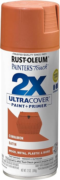 Rust-Oleum 249084 Painter's Touch 2X Ultra Cover Spray Paint, 12 oz, Satin Cinnamon | Amazon (US)
