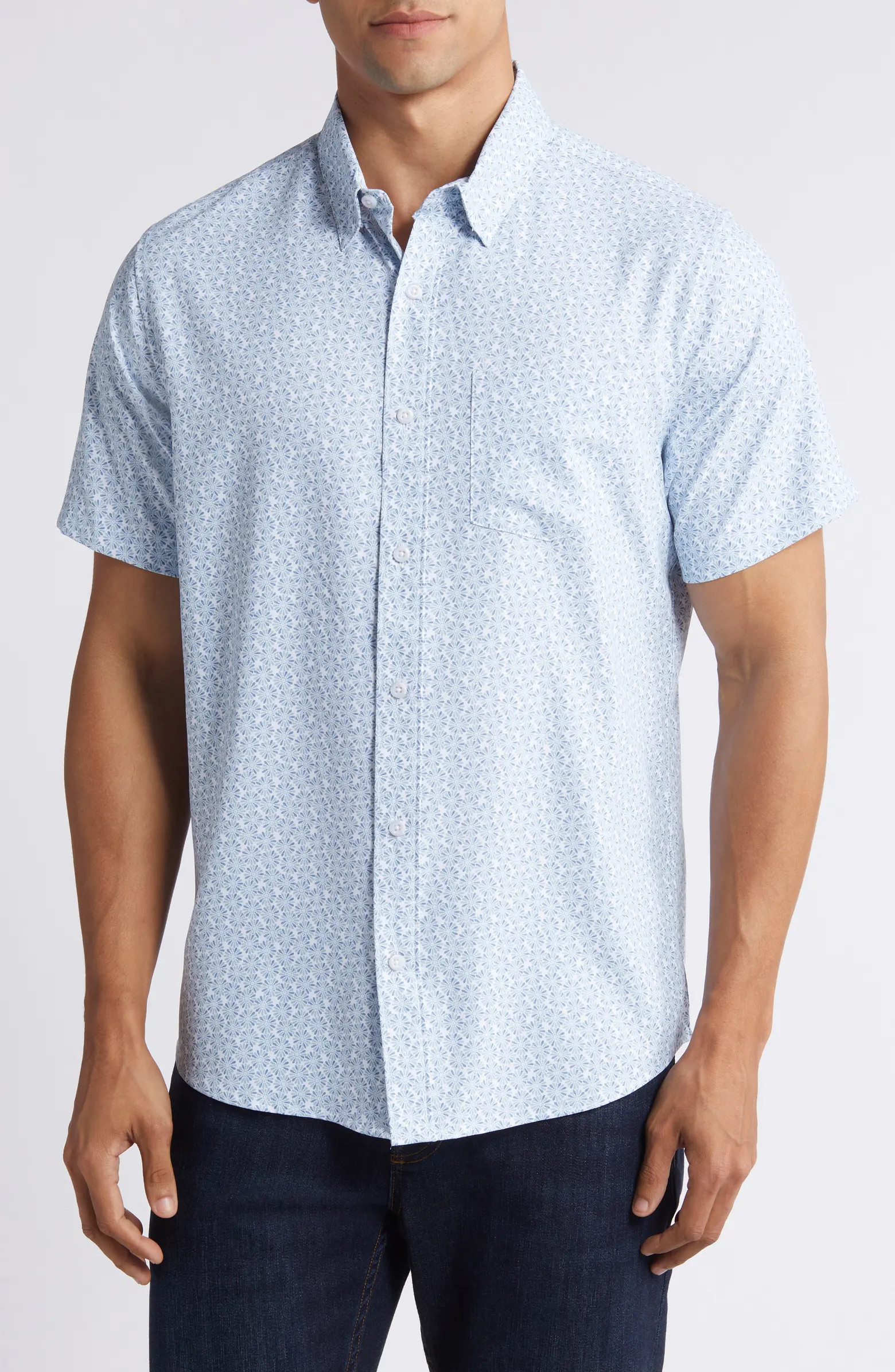 TravisMathew Country Mile Short Sleeve Button-Up Shirt | Nordstrom | Nordstrom