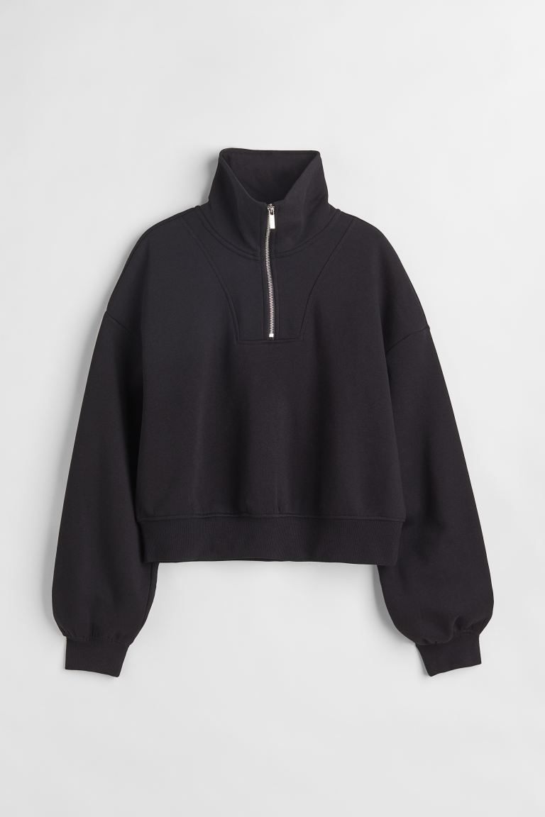 Half-zip Sweatshirt - Black - Ladies | H&M US | H&M (US + CA)
