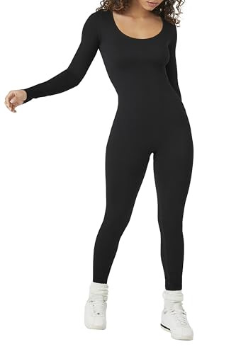 Forever 21 Women's Ribbed Seamless Jumpsuit, Black | Amazon (US)