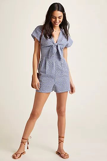 Hutch Gingham Mini Romper | Anthropologie (US)