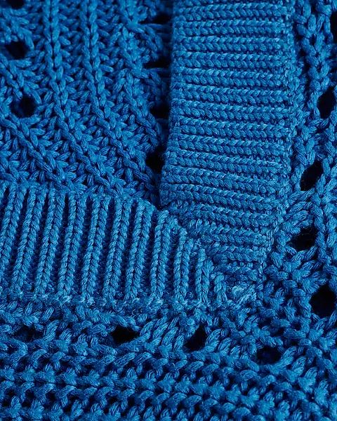 Open Stitch Double V-neck Dolman Sleeve Sweater | Express