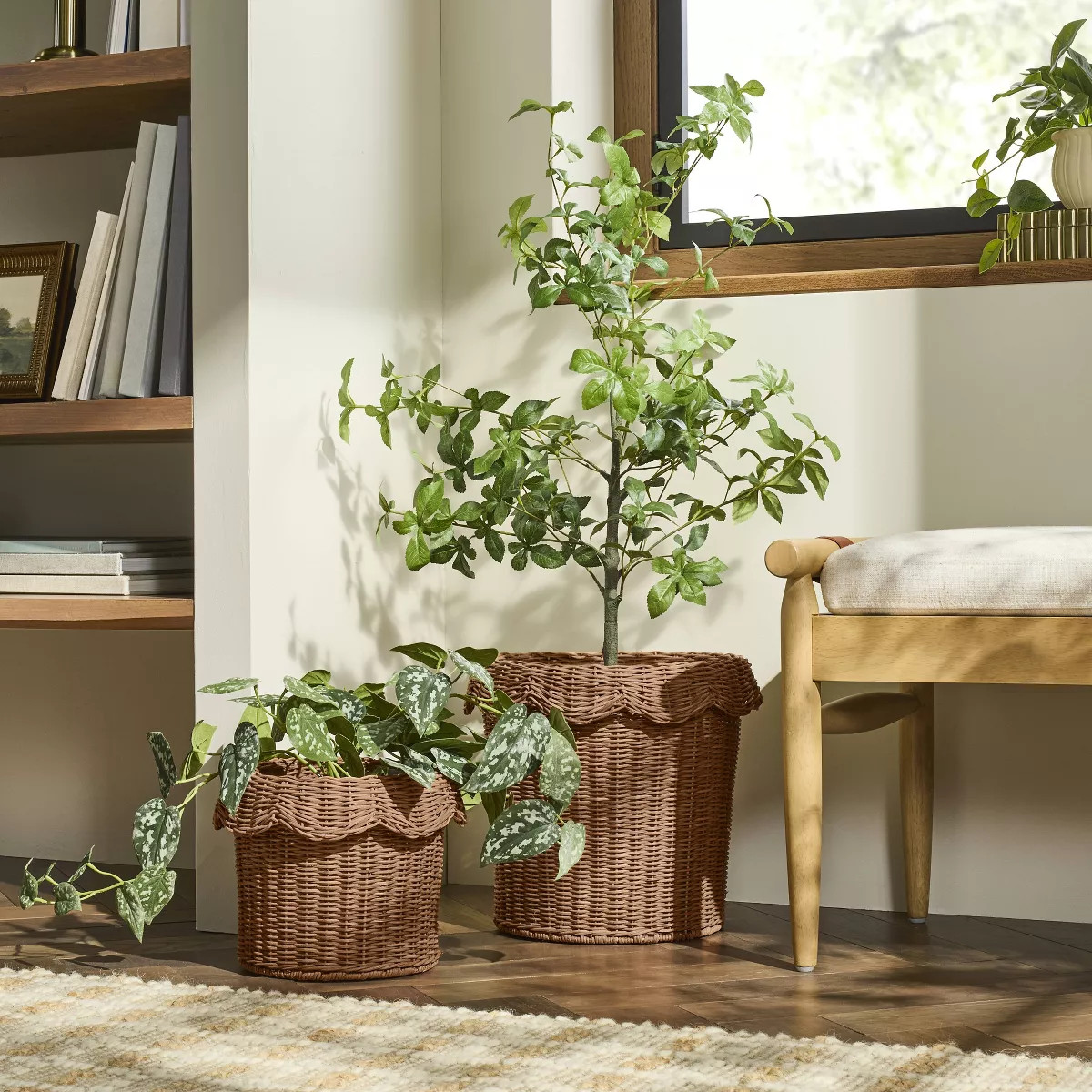 Scalloped Rattan Planter Basket - Hearth & Hand™ with Magnolia | Target