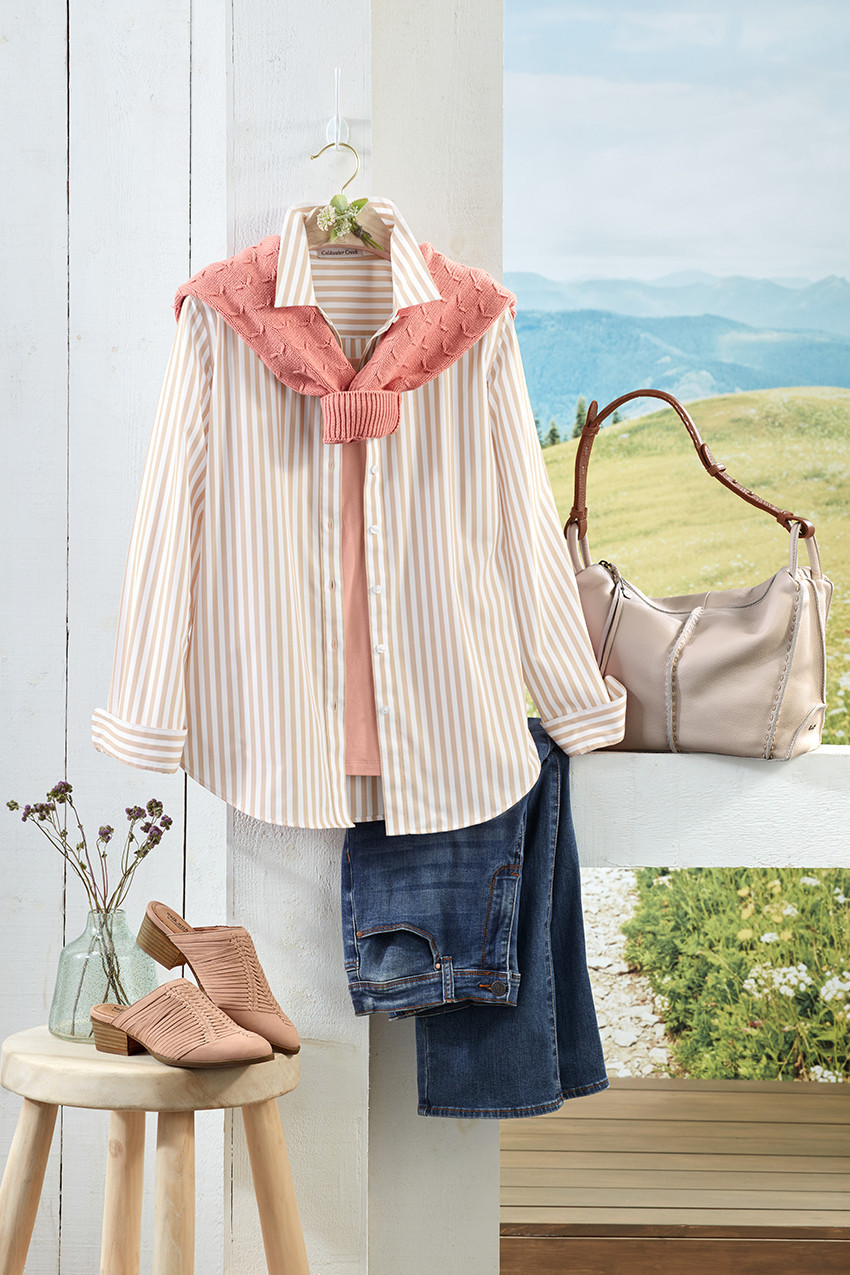 Striped No-Iron Long-Sleeve Shirt | Coldwater Creek