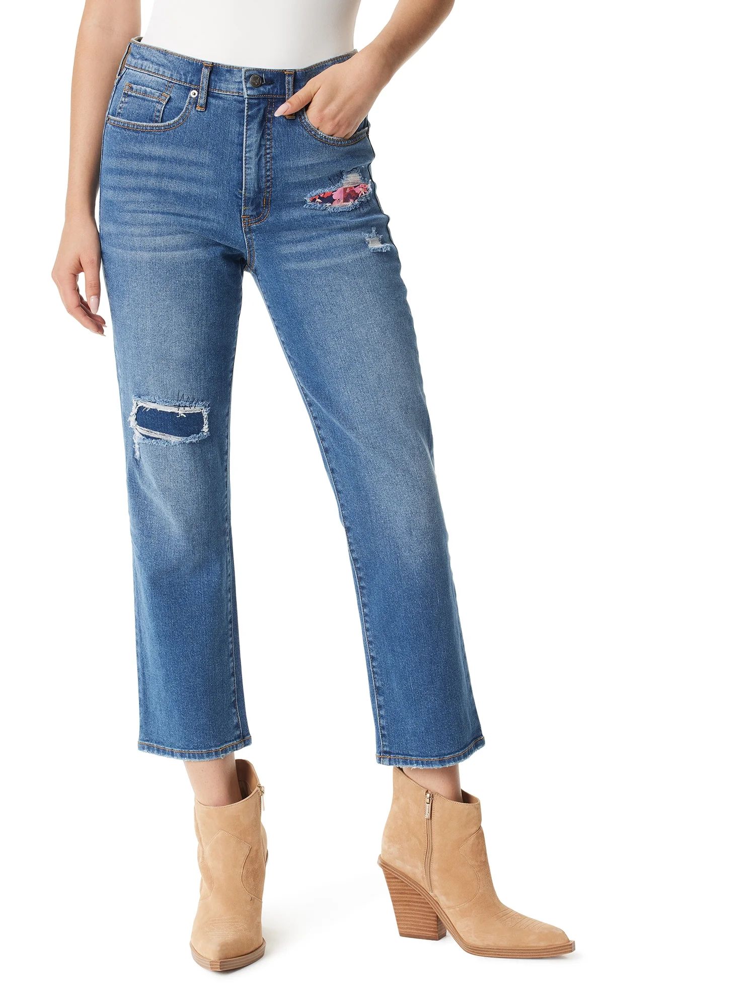 Jessica Simpson Women's Aster Slim Straight High Rise Jeans | Walmart (US)