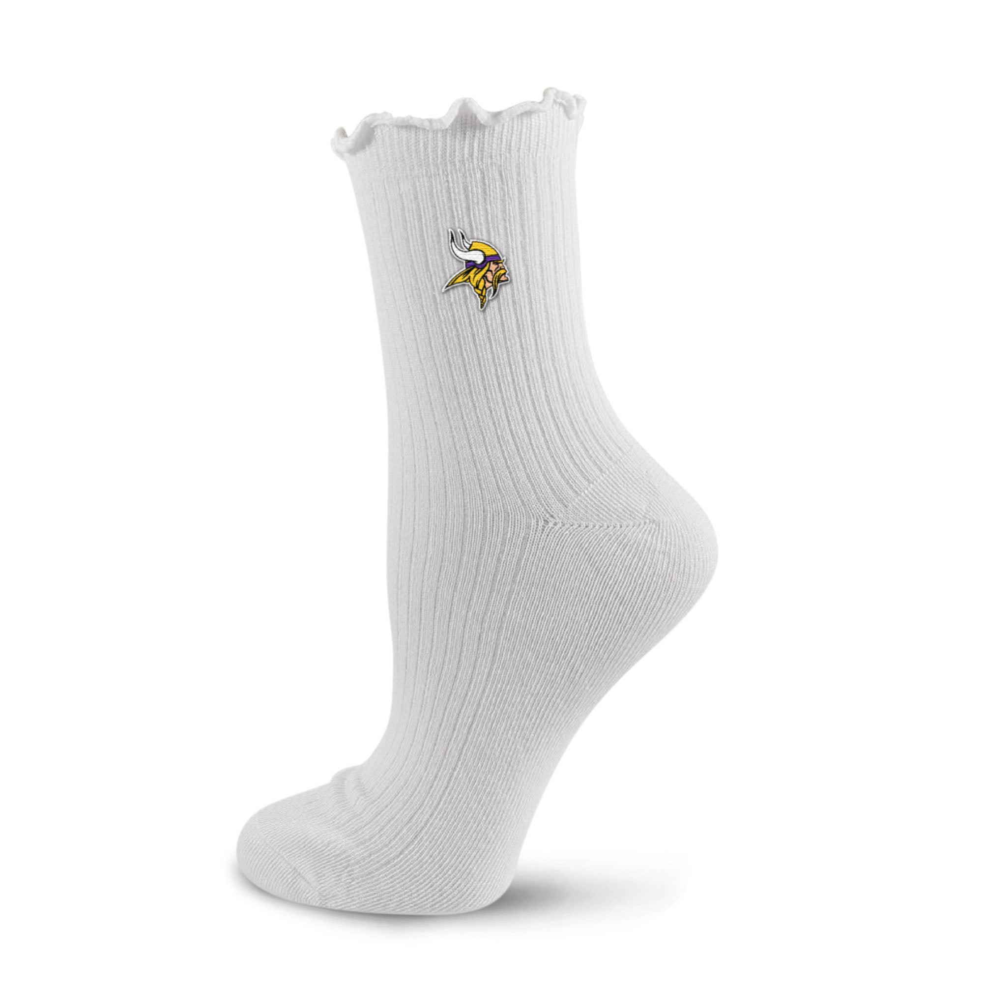 Minnesota Vikings PRO Compression Logo Lettuce Hem Quarter Socks - White | Fanatics