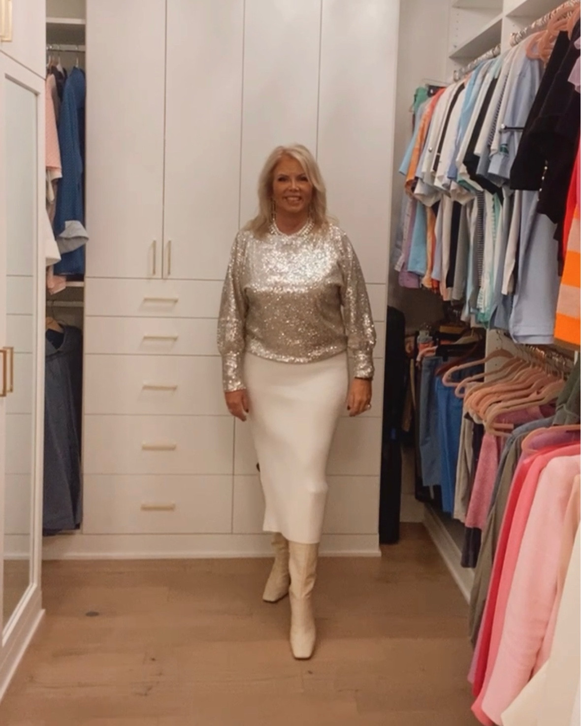 Holiday Outfit Inspo! Add a little sparkle! A ribbed dress or skirt with a fun sparkly top! 

#LTKHoliday